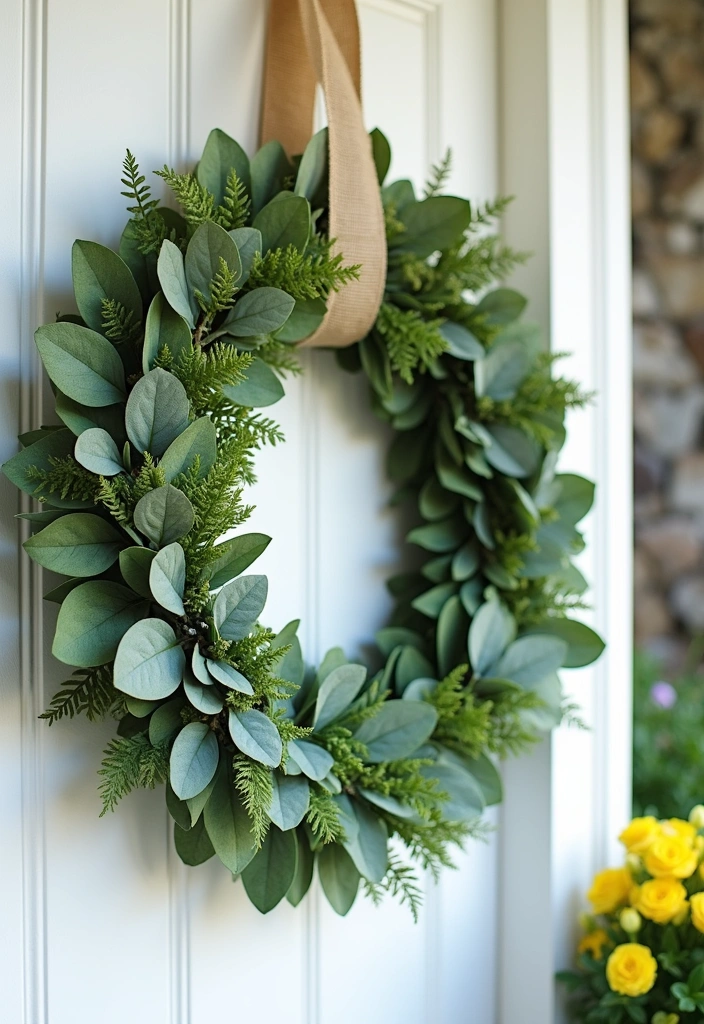 10 Budget Minimalist Spring Wreath Ideas to Refresh Your Home (You’ll Love #5!) - 2. Greenery Galore