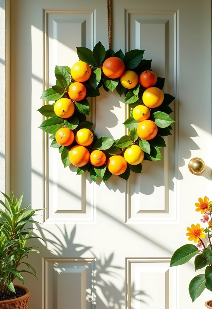 10 Budget Minimalist Spring Wreath Ideas to Refresh Your Home (You’ll Love #5!) - 3. Citrus Splash