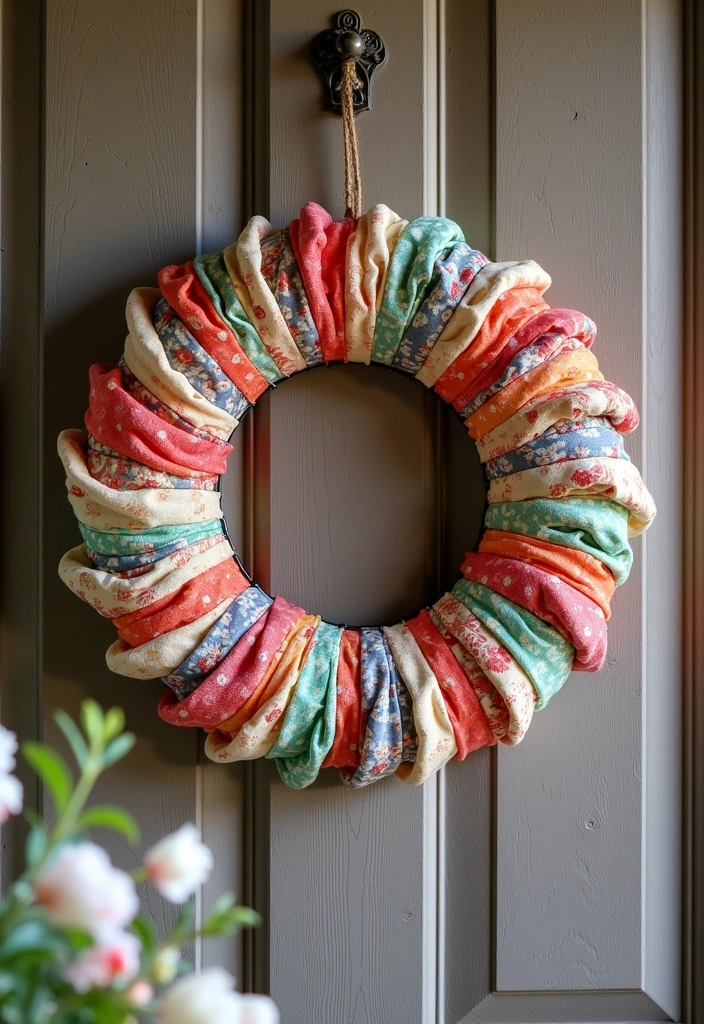 10 Budget Minimalist Spring Wreath Ideas to Refresh Your Home (You’ll Love #5!) - 4. Fabric and Twine