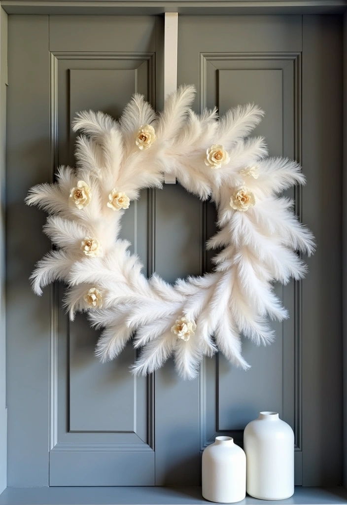 10 Budget Minimalist Spring Wreath Ideas to Refresh Your Home (You’ll Love #5!) - 5. Monochrome Elegance