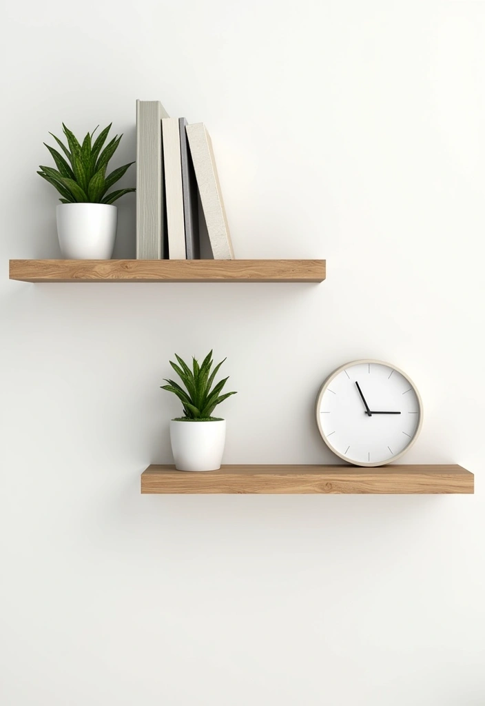 11 Minimalist Wood Decor Hacks That Prove Less is More in Home Design! - 1. Floating Wooden Shelves