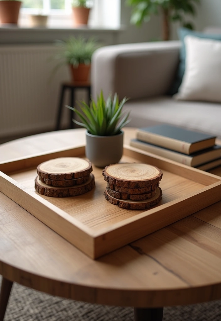 11 Minimalist Wood Decor Hacks That Prove Less is More in Home Design! - 9. Wooden Coasters