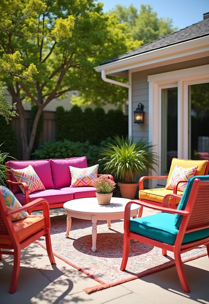 13 Trendy Outdoor Patio Furniture Styles You Need to See (Number 5 Will Blow Your Mind!) - 12. Color Pop Accents