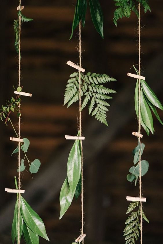 14 Stunning Natural Decoration Ideas for Your Birthday That Will WOW Your Guests! - 1. Hanging Leaf Garlands