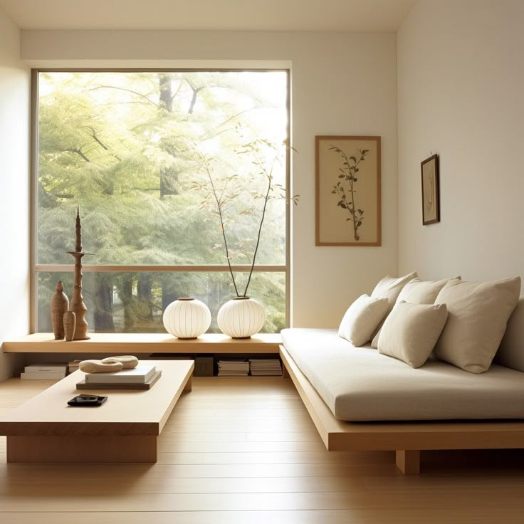 15 Inspiring Japanese Minimalism Living Room Ideas to Transform Your Space! - Nature-Inspired Decor