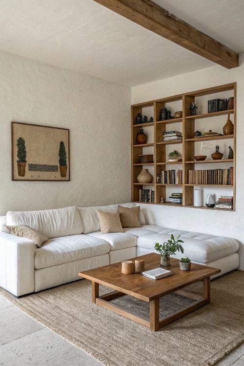 15 Inspiring Japanese Minimalism Living Room Ideas to Transform Your Space! - Timeless White and Wood