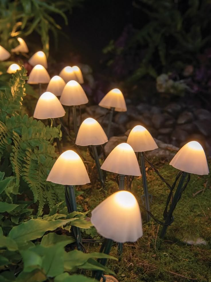 15 Nature Decor Ideas for Your Living Room That Will Make You Feel Like You're in a Forest! - Mushroom Lighting: A Soft Glow