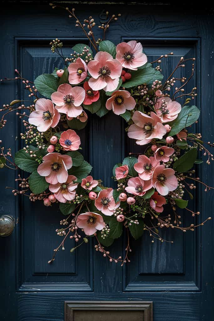 20 Creative Spring Wreath Ideas to Kick Off the Season (You Won't Believe #9!) - 3. Elegant Anemone Delight