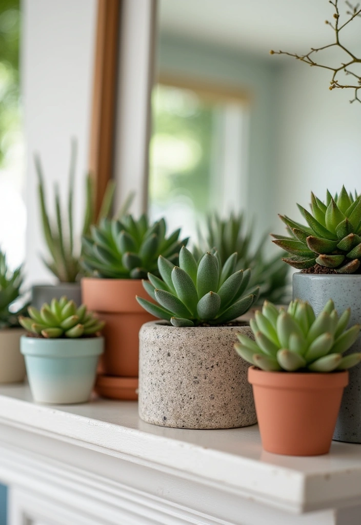 20 Spring Mantel Decorating Ideas That Will Make Your Living Room Bloom! - 10. Bright Succulent Displays