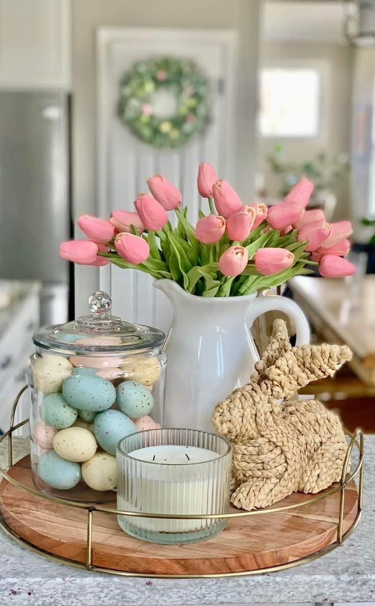 22 Unique Spring Centerpiece Ideas That Will Impress Your Guests (#5 Is a Must-Try!) - Pastel Egg Display